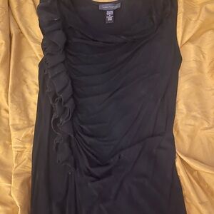 Cable & Gauge Black Ruffle-Trim Tank Top